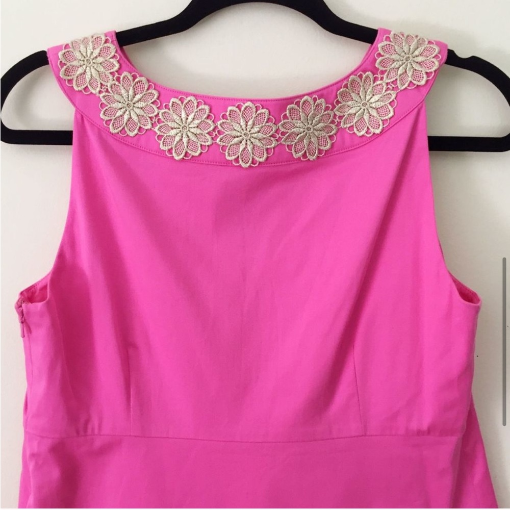 Lilly PulitzerJacqueline Pink & Gold A-line Shift Dress SZ.2 - Picture 9 of 12